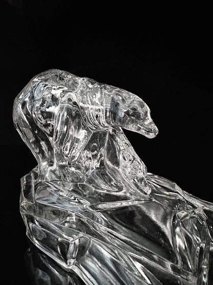 Vintage crystal bowl polar bear by Zarel Zentner 1930