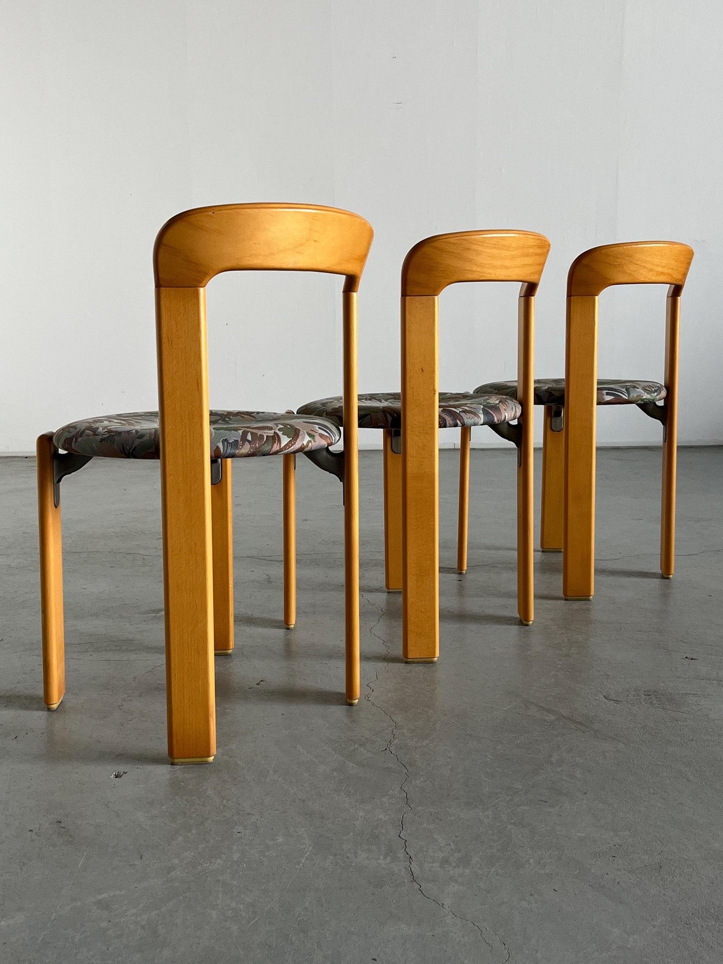 Vintage dining chair Bruno Rey by Kusch+Co with floral pattern 1 of 3