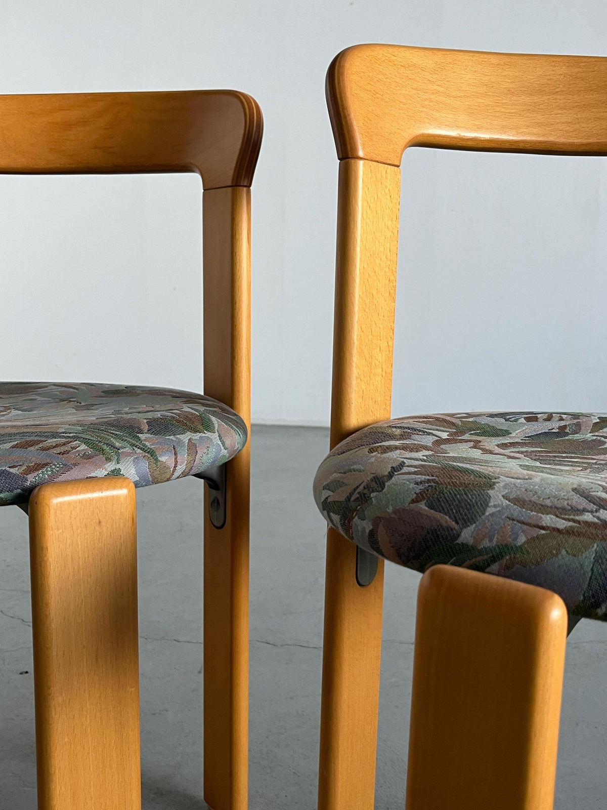 Chaise de salle à manger vintage Bruno Rey de Kusch+Co avec motif floral 1 sur 3