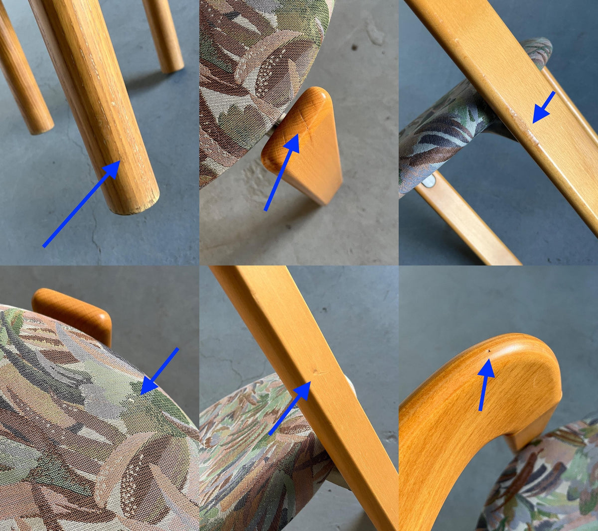 Chaise de salle à manger vintage Bruno Rey de Kusch+Co avec motif floral 1 sur 3