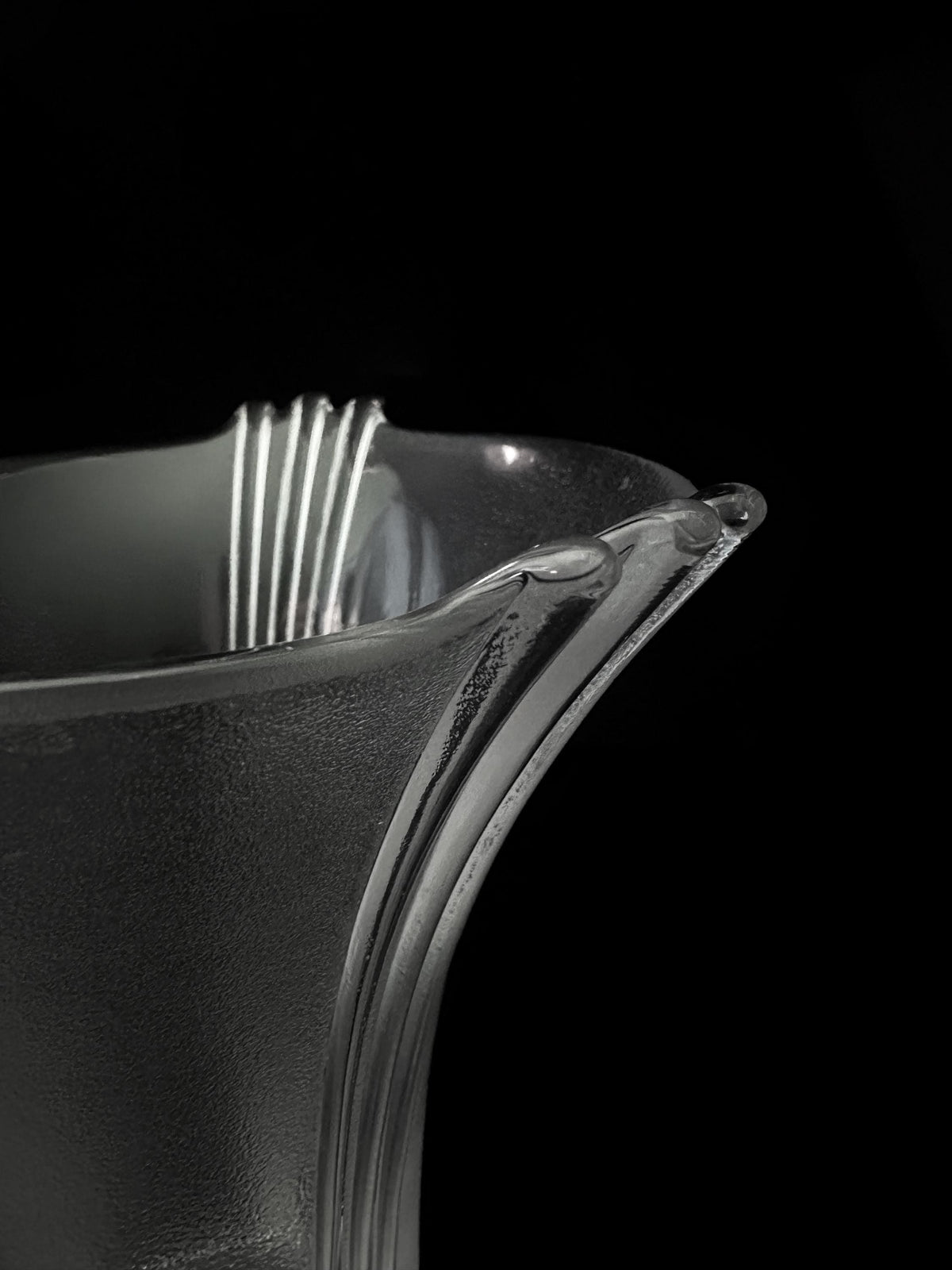 Vase en Cristal au Plomb Fontana Arte, Art Deco Revival Italie 1980