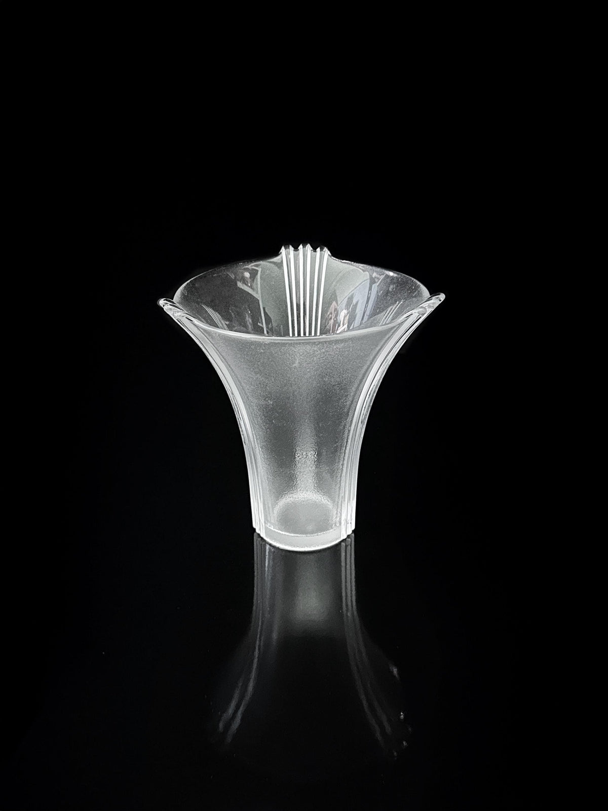 Vase en Cristal au Plomb Fontana Arte, Art Deco Revival Italie 1980