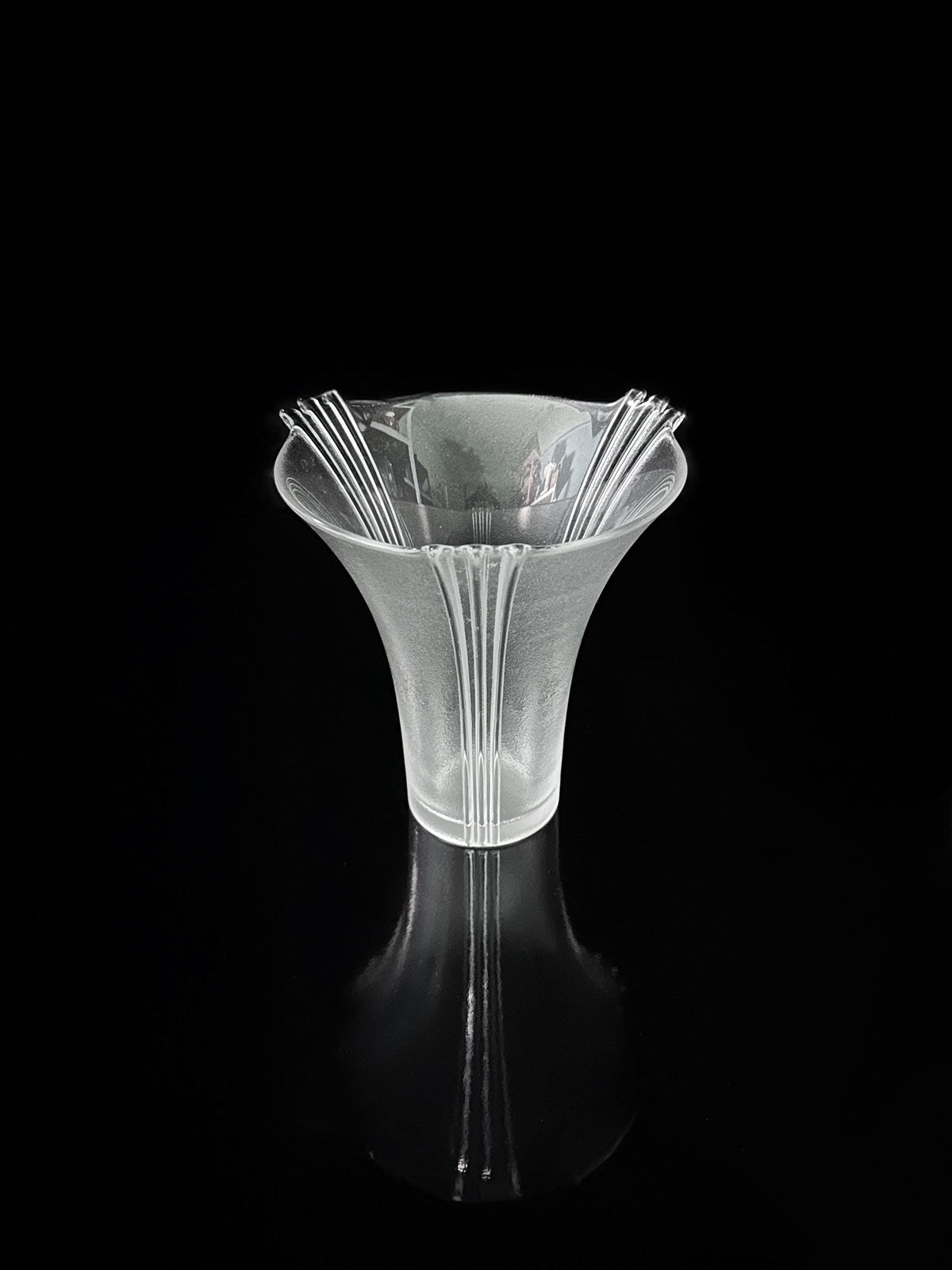 Vase en Cristal au Plomb Fontana Arte, Art Deco Revival Italie 1980