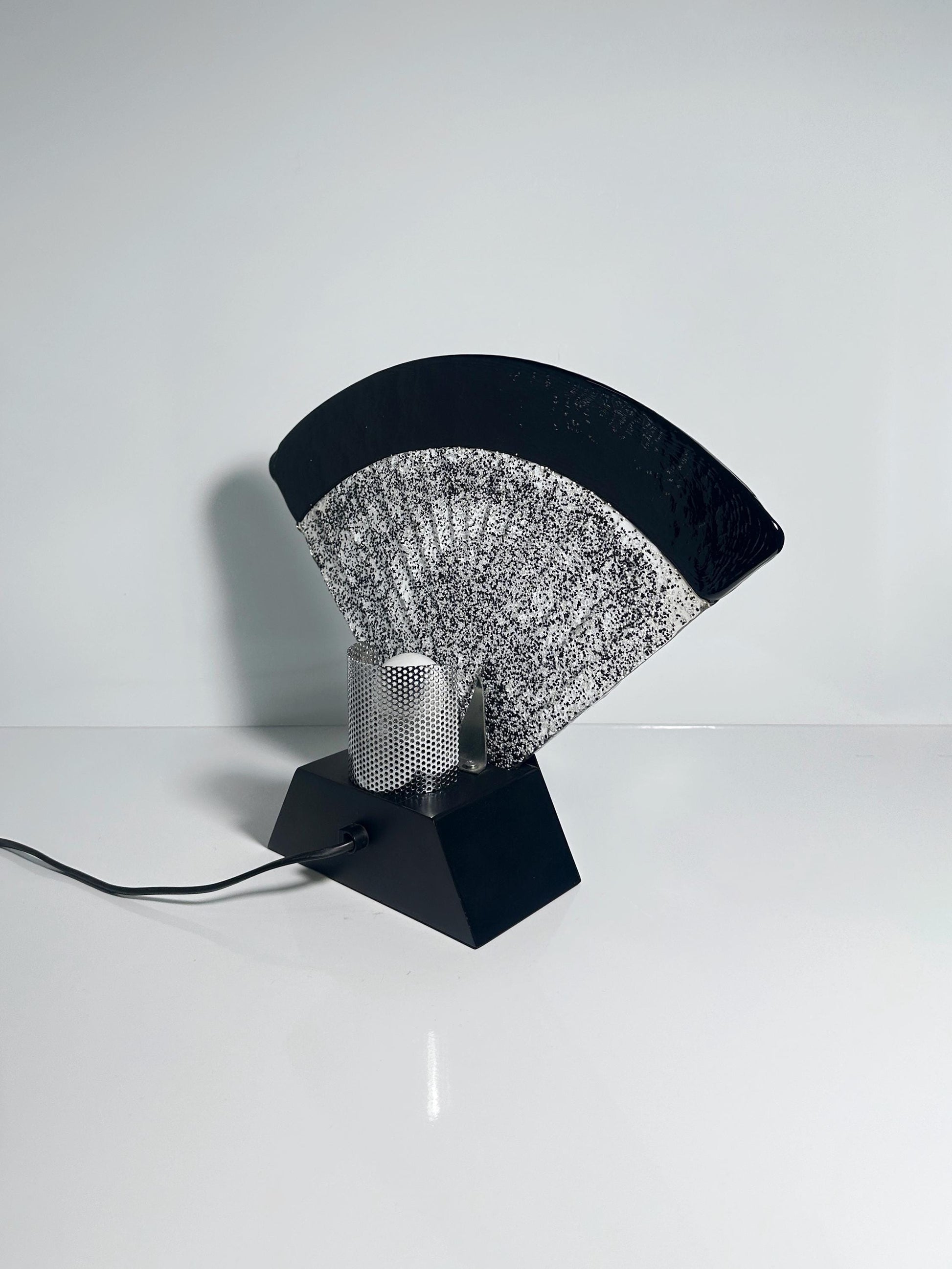 Vintage Murano Fächer Tischlampe Art Deco 1980 von Fabbian Mazzega Venini