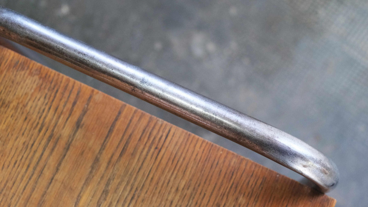 Vintage Nachttisch Bauhaus Holz Chrom von Kusch+Co