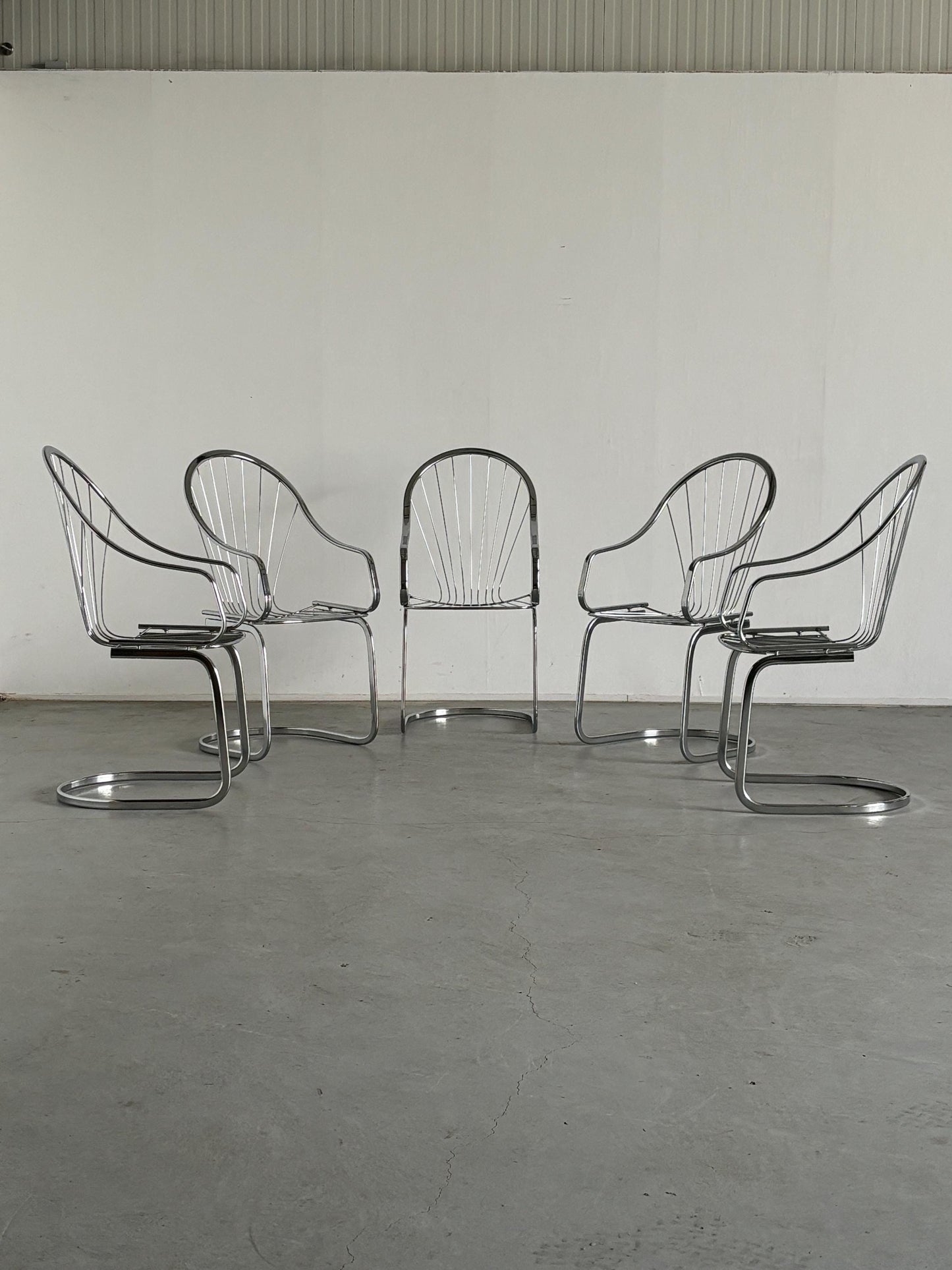 Fauteuil vintage en acier chromé par Gastone Rinaldi pour Rima, années 1970