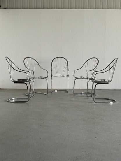 Fauteuil vintage en acier chromé par Gastone Rinaldi pour Rima, années 1970