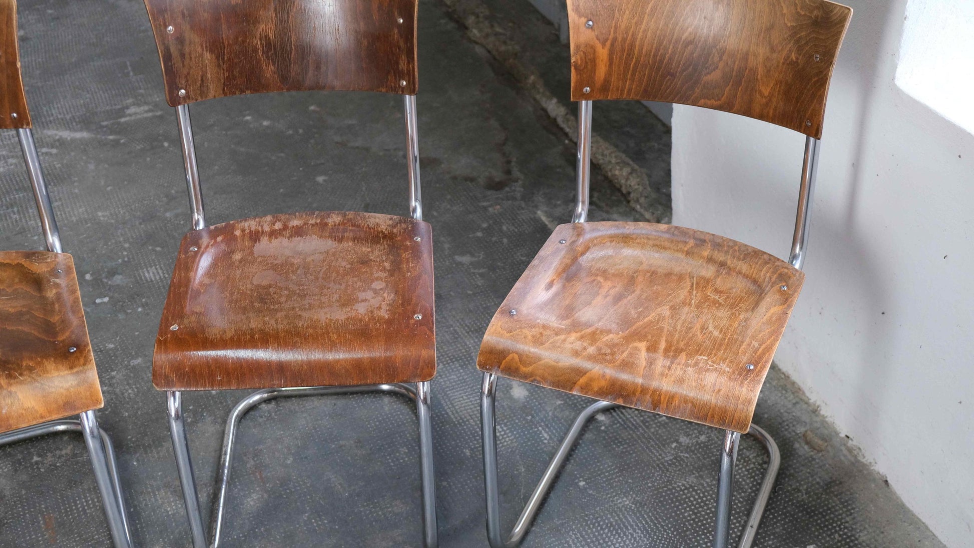 Vintage Set von 4 Freischwinger S 43 von Mart Stam für Slezák