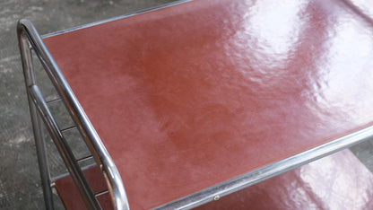 Vintage Beistelltisch Bauhaus / Regal Art Deco aus Stahlrohr