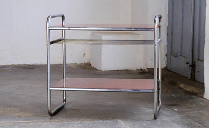 Vintage Beistelltisch Bauhaus / Regal Art Deco aus Stahlrohr