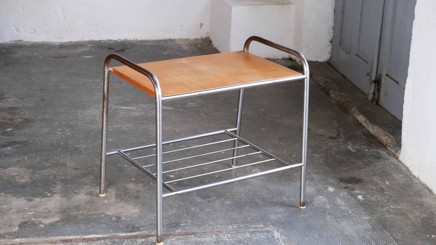 Vintage Beistelltisch Bauhaus mit Holzablage