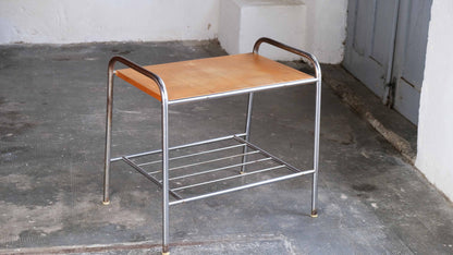 Vintage Beistelltisch Bauhaus mit Holzablage