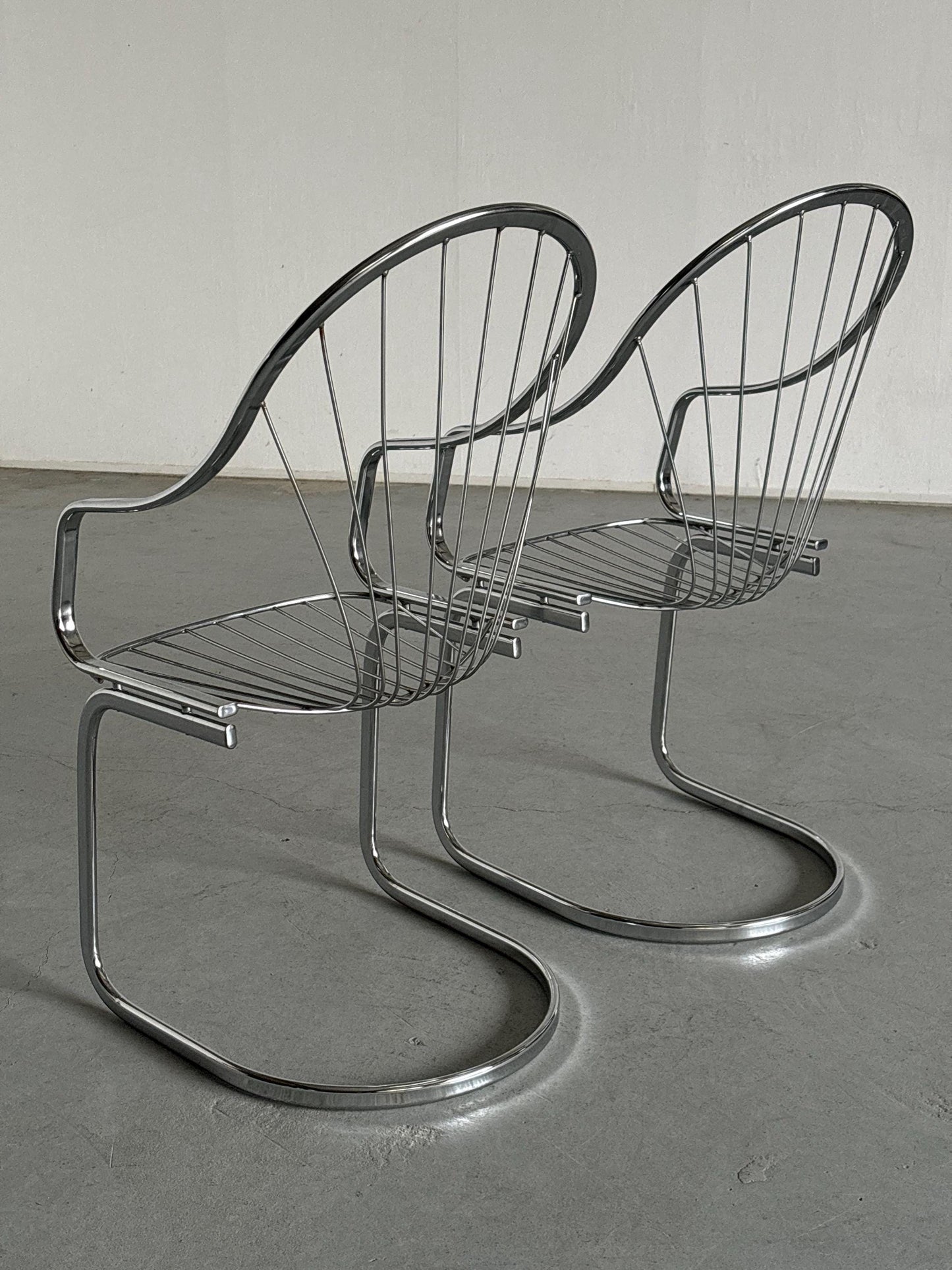 Fauteuil vintage en acier chromé par Gastone Rinaldi pour Rima, années 1970