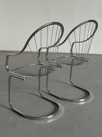 Fauteuil vintage en acier chromé par Gastone Rinaldi pour Rima, années 1970