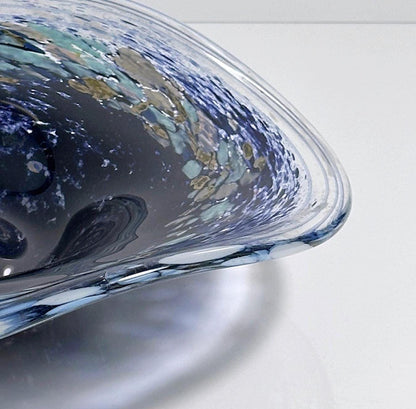 Vintage Böhmische Vase von CZ Blau Space Age