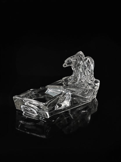 Vintage crystal bowl polar bear by Zarel Zentner 1930