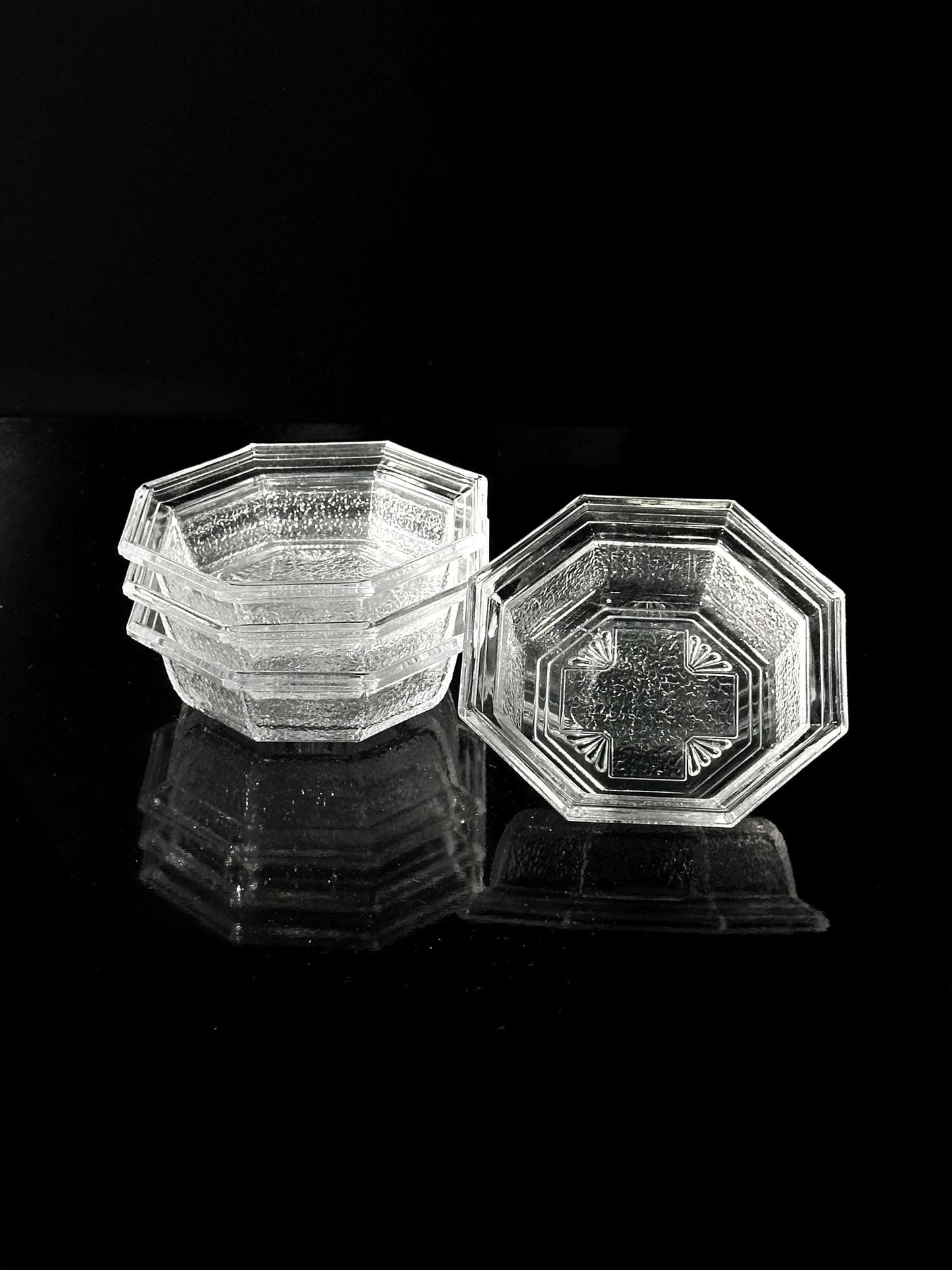 Vintage bowl WMF lead crystal from 1907 Art Deco Revival 80s set of 5