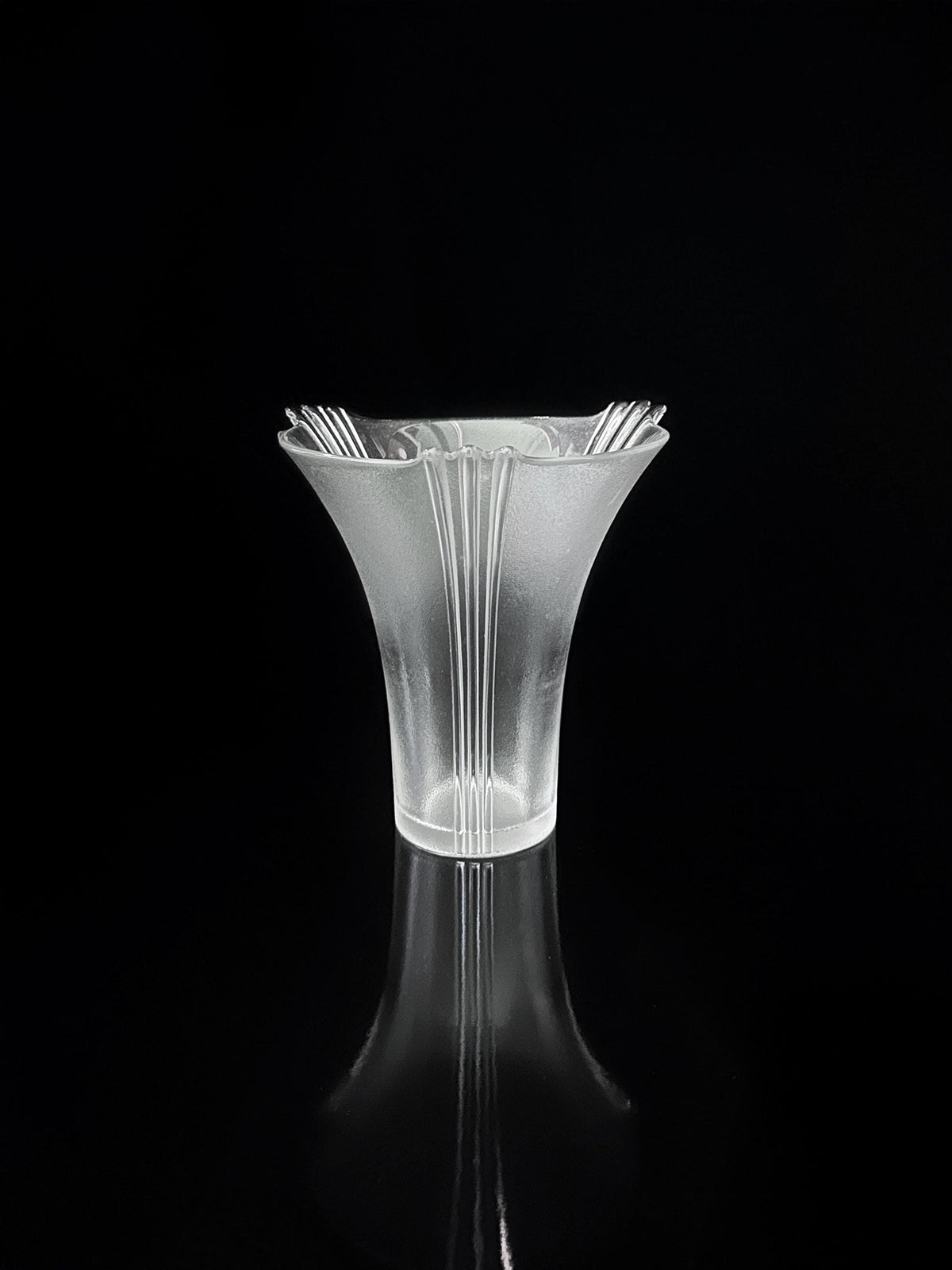 Vase en Cristal au Plomb Fontana Arte, Art Deco Revival Italie 1980