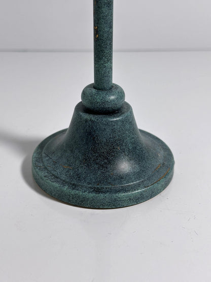 Bougeoir postmoderne vintage en métal patine vert turquoise 1980 1990
