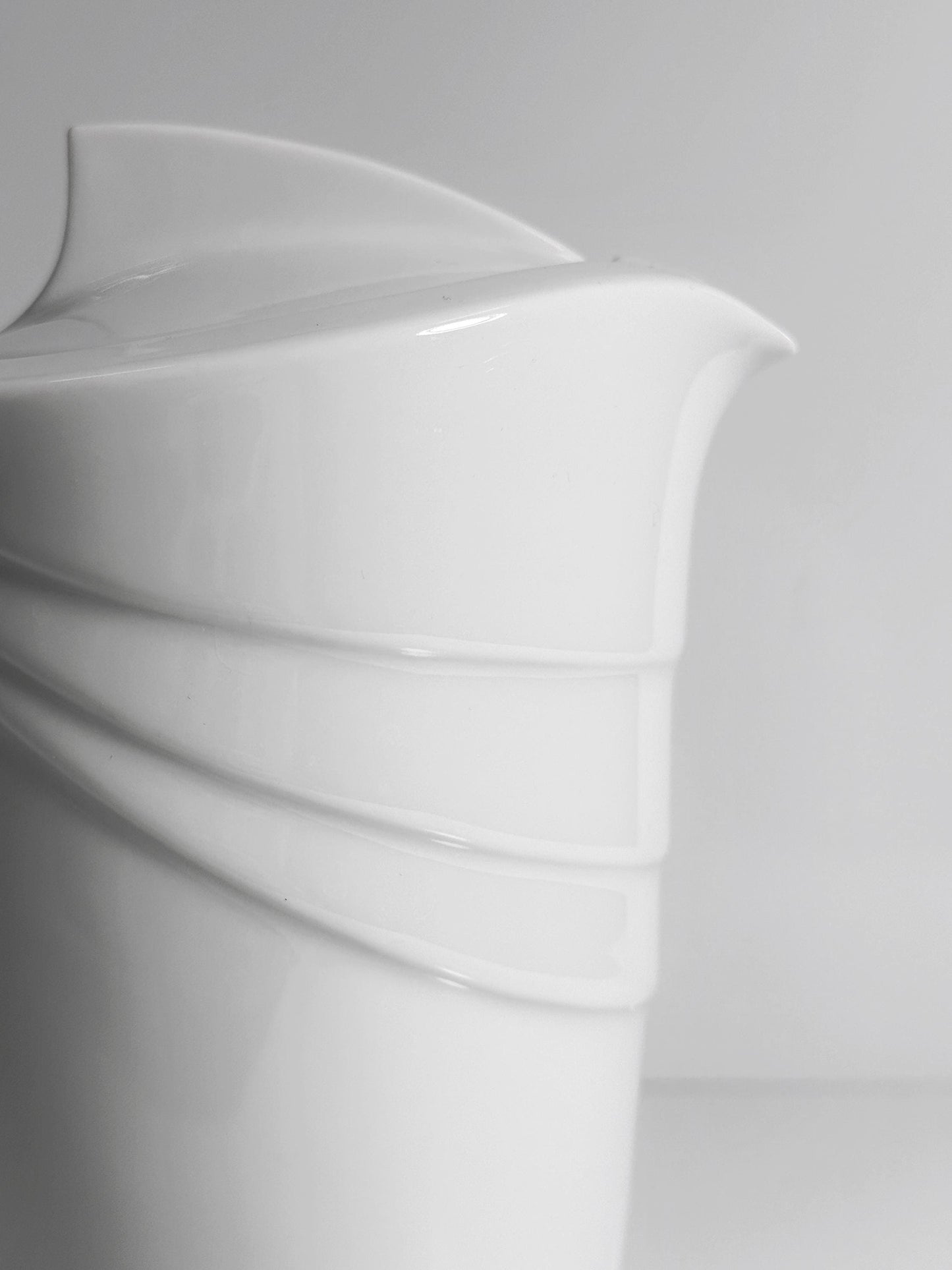 Vintage Jug Art Deco Revival Porcelain White 1980s