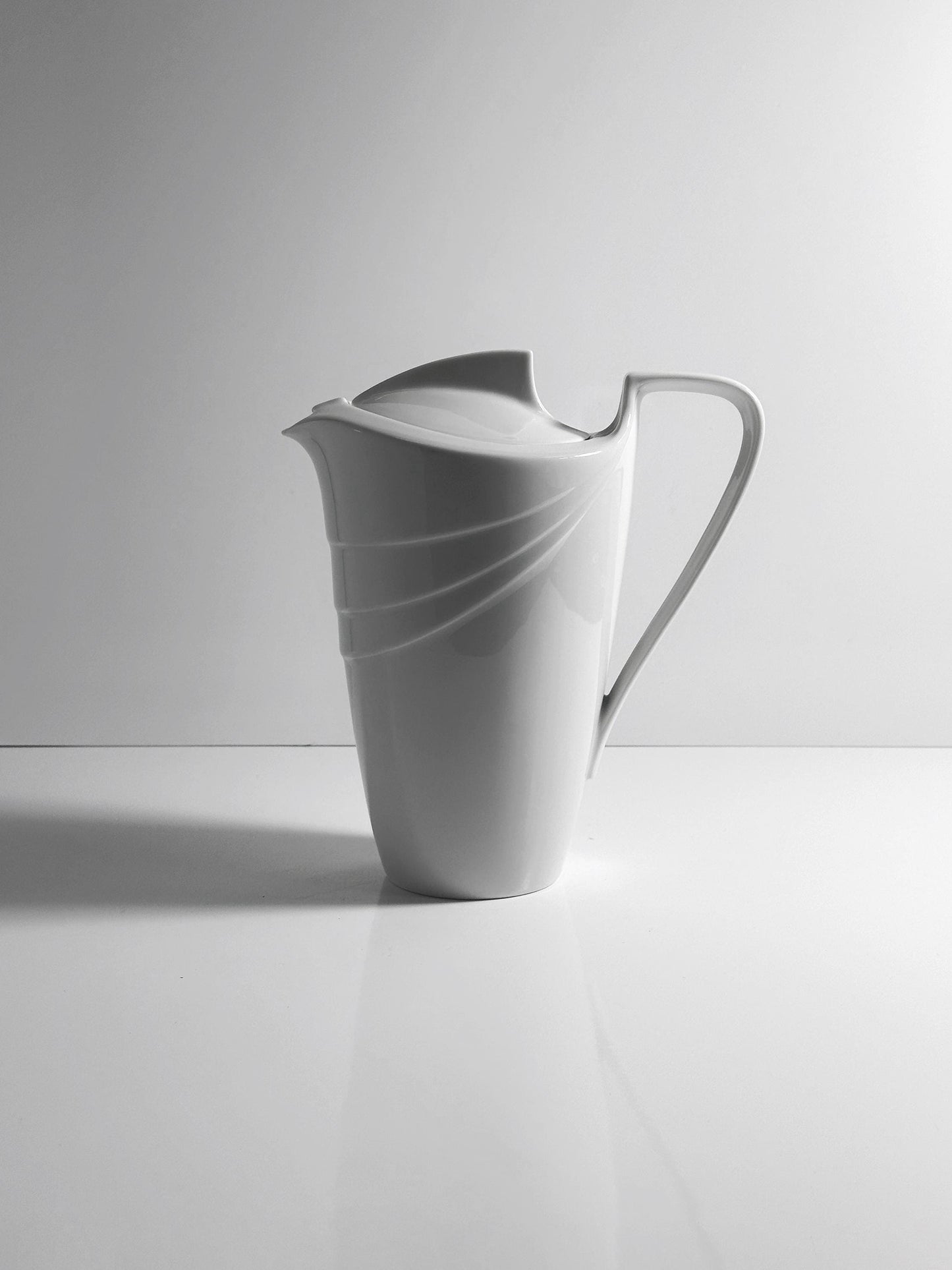 Vintage Jug Art Deco Revival Porcelain White 1980s