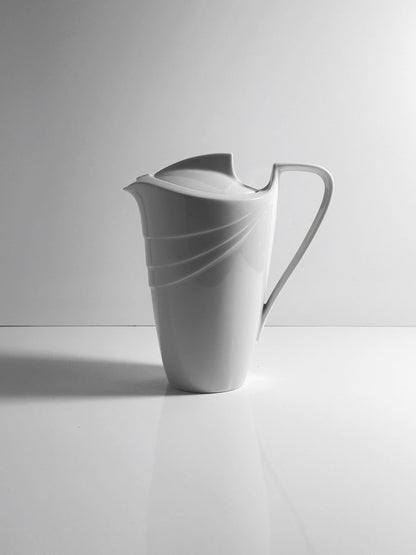 Vintage Jug Art Deco Revival Porcelain White 1980s