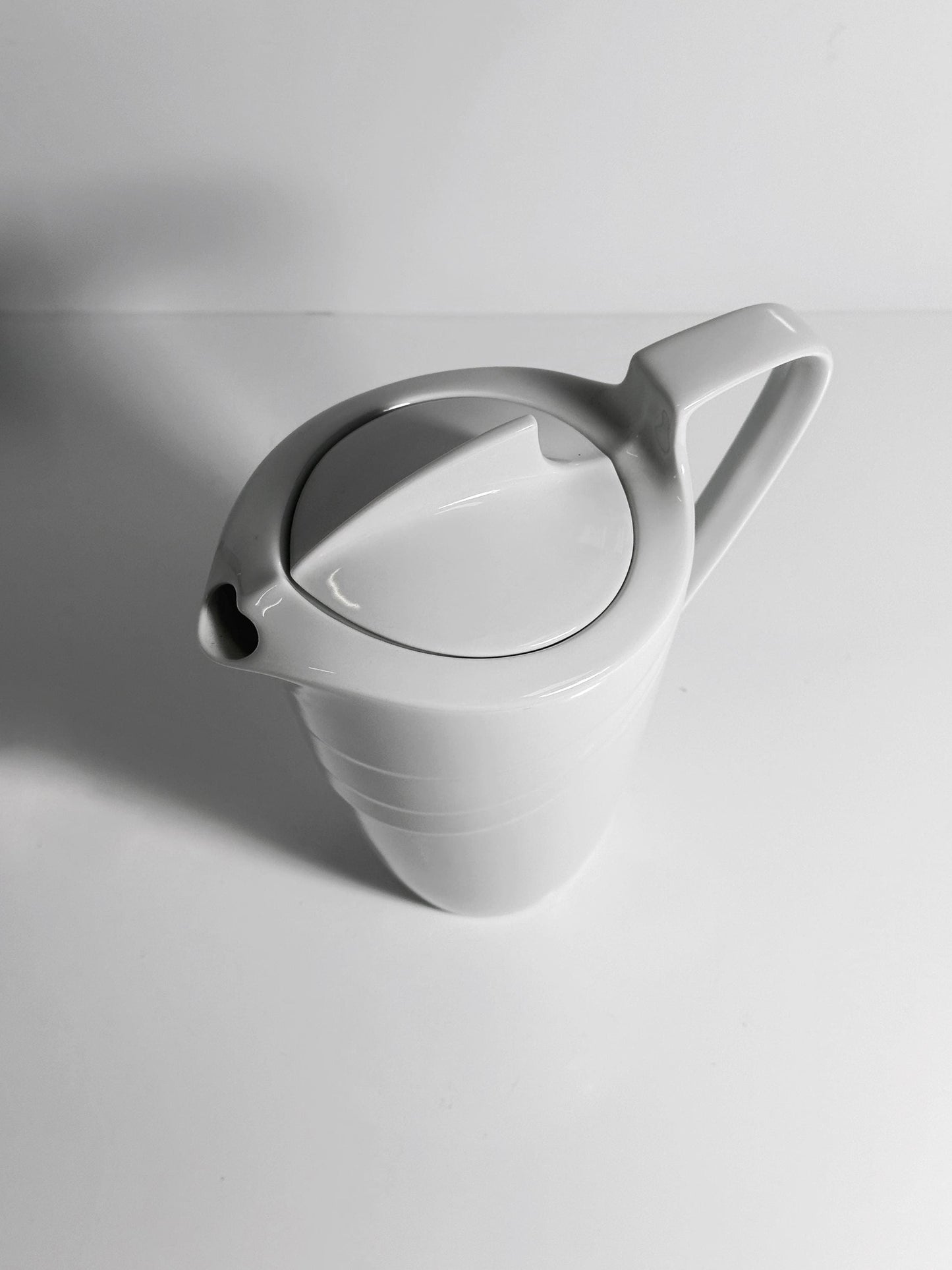 Vintage Jug Art Deco Revival Porcelain White 1980s