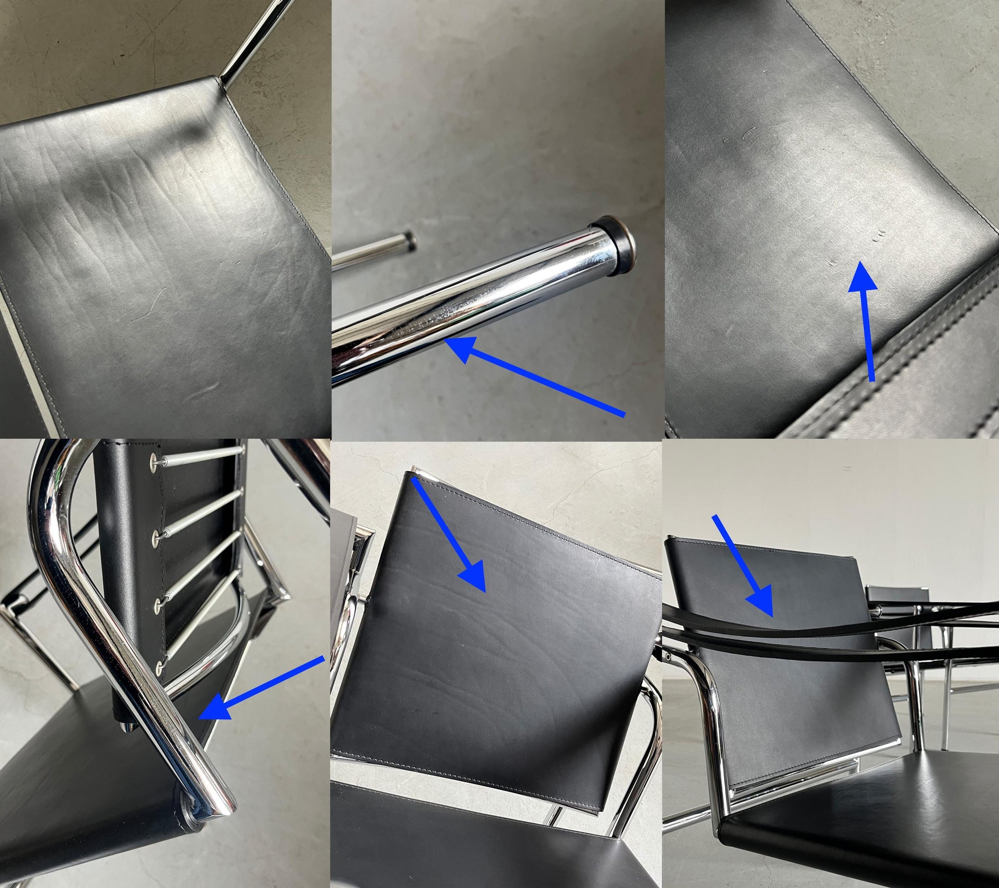 Vintage Lounge Chair im Stil von 'LC1' von Le Corbusier, Schwarz Leder