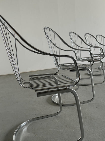 Fauteuil vintage en acier chromé par Gastone Rinaldi pour Rima, années 1970