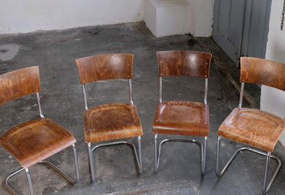 Vintage Set von 4 Freischwinger S 43 von Mart Stam für Slezák