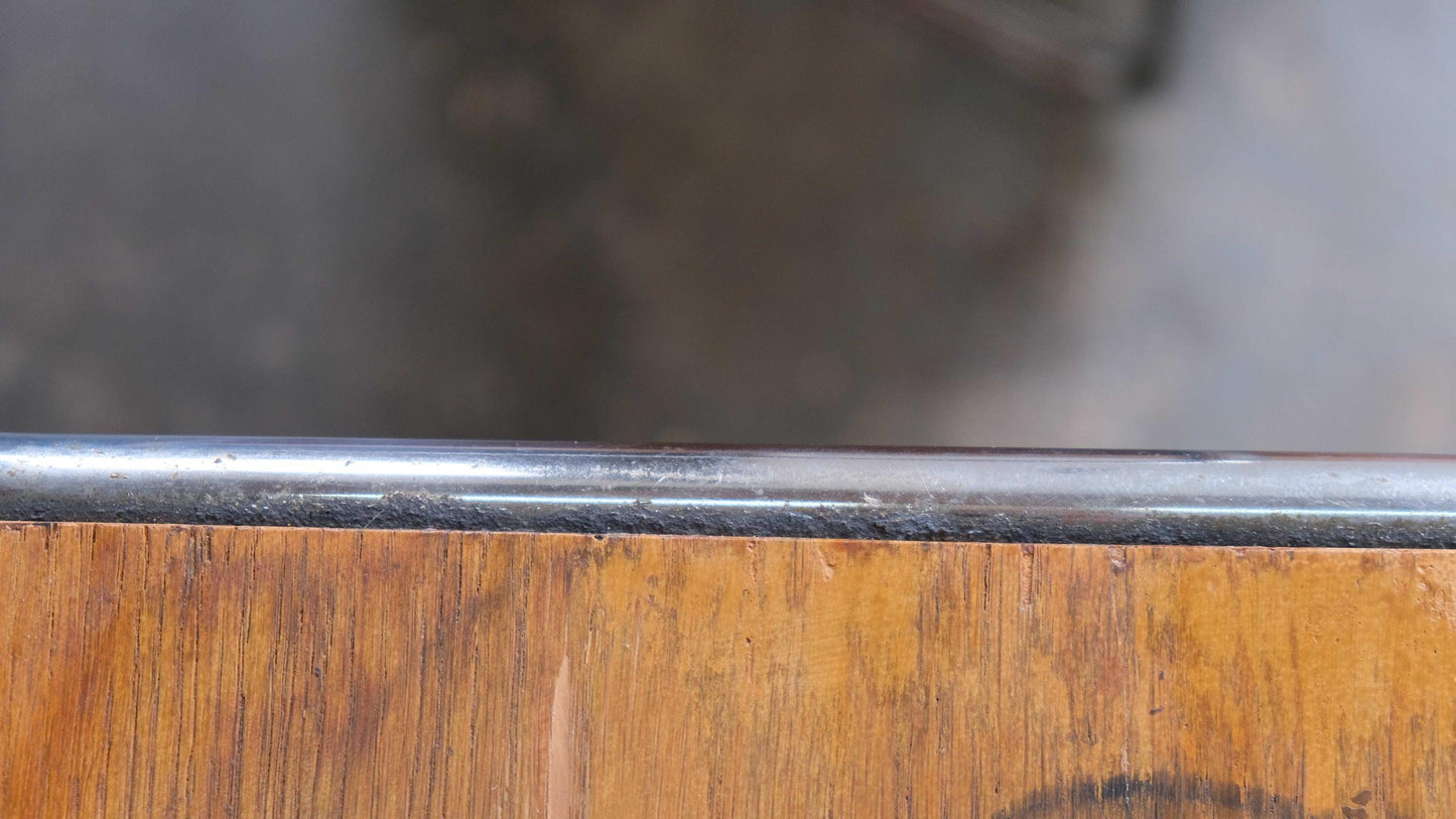 Vintage bedside table Bauhaus light brown wood veneer set of 2