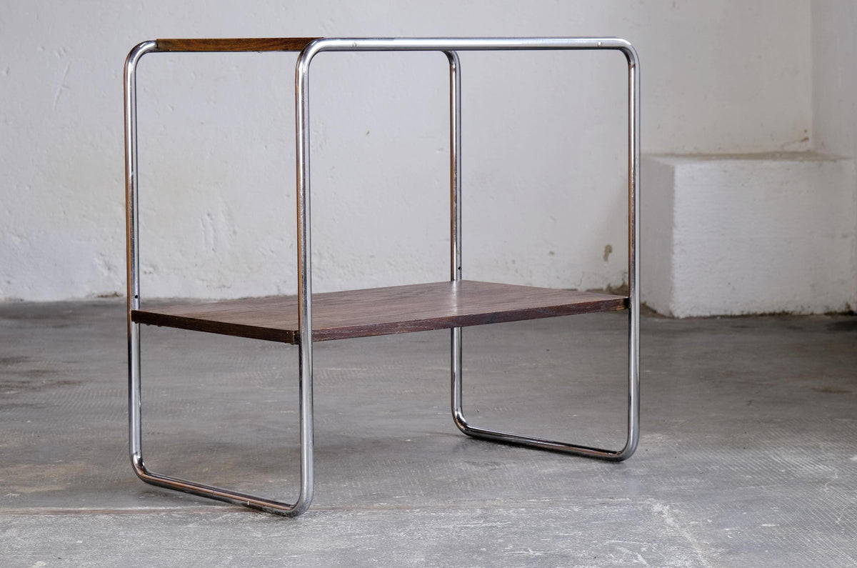 Vintage Regal Bauhaus verchromtes Stahlrohrgestell