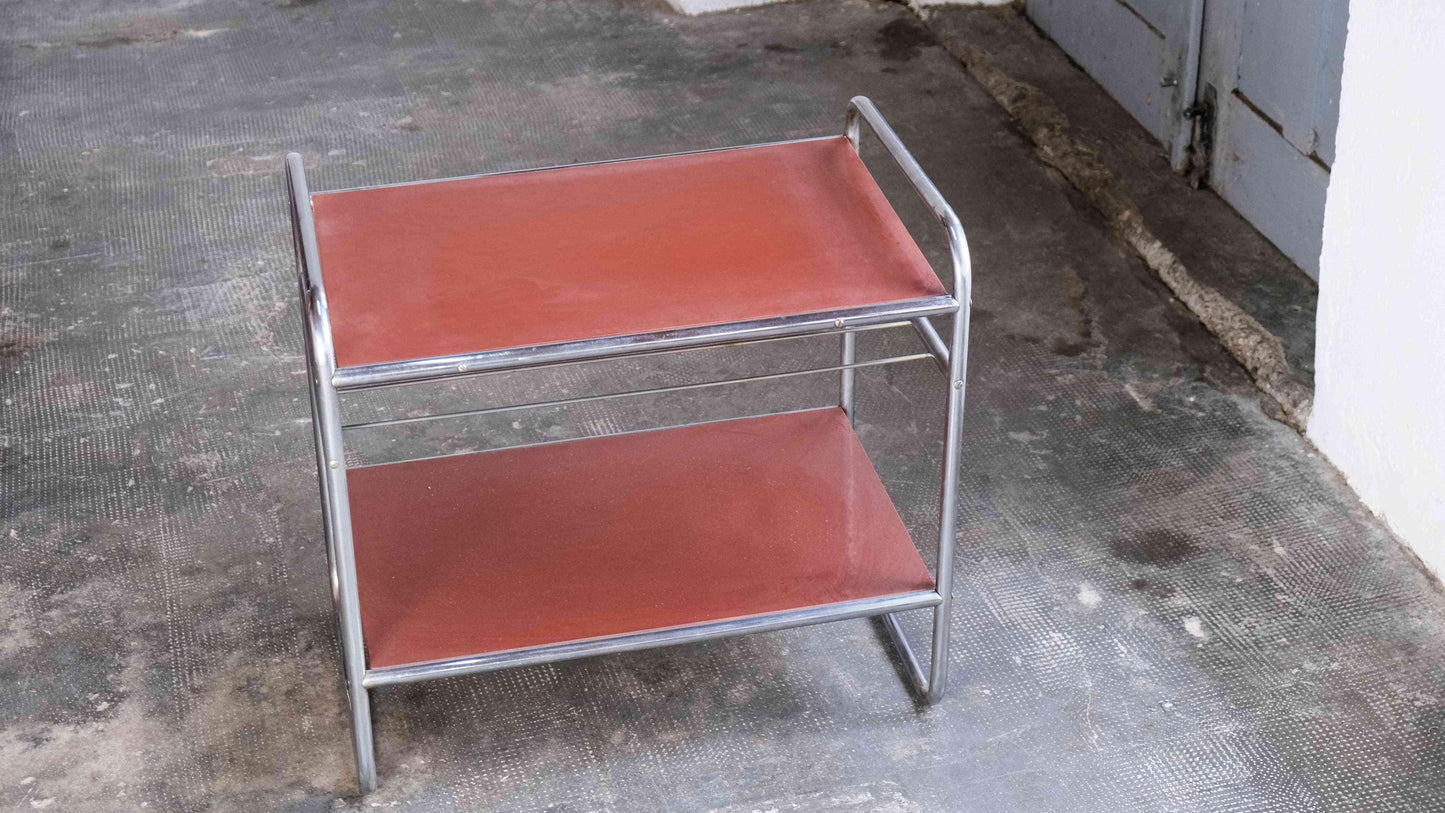 Vintage Beistelltisch Bauhaus / Regal Art Deco aus Stahlrohr