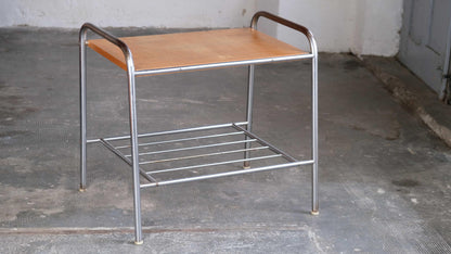 Vintage Beistelltisch Bauhaus mit Holzablage