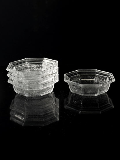 Vintage bowl WMF lead crystal from 1907 Art Deco Revival 80s set of 5