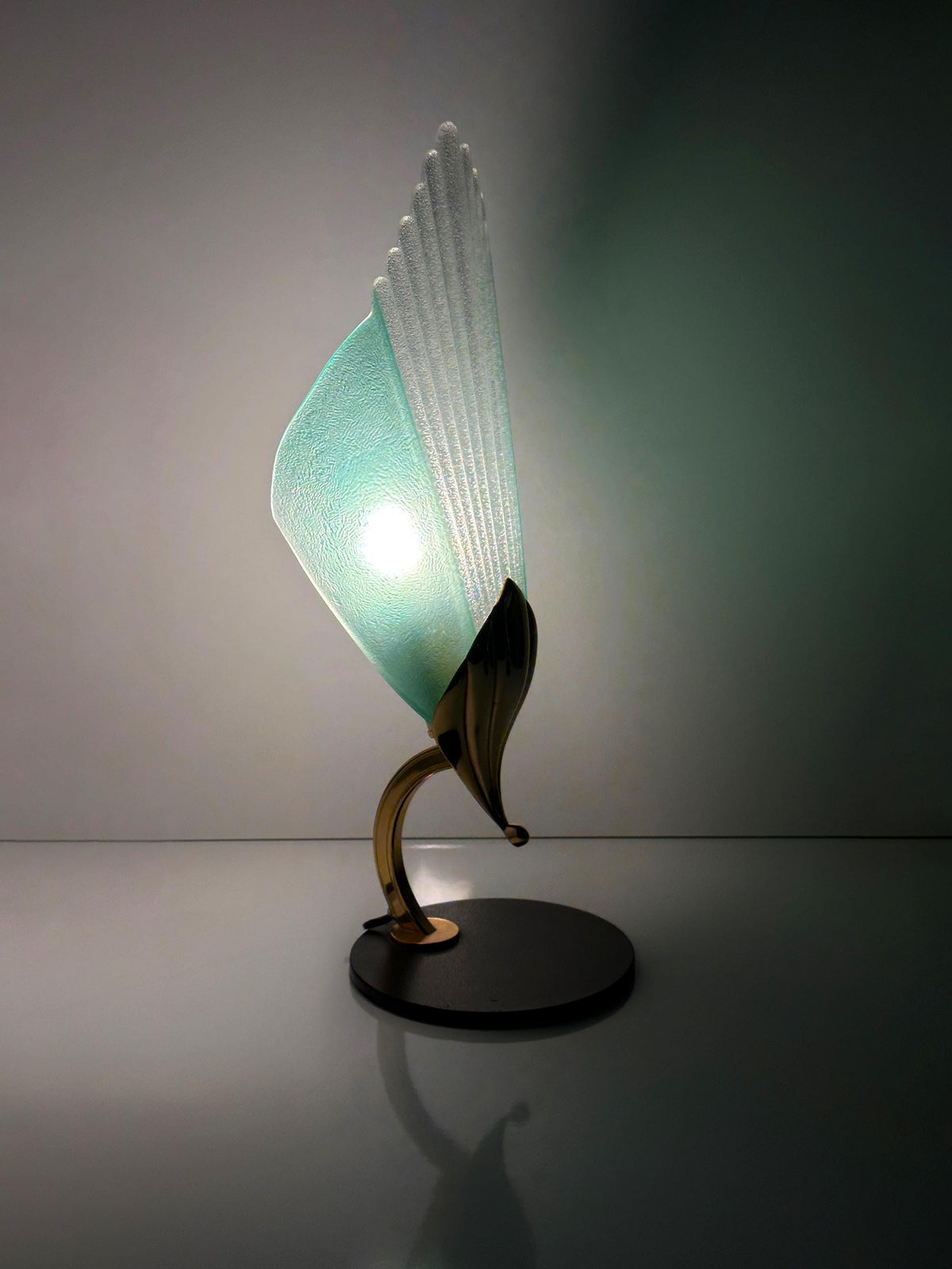 Vintage Murano Tischlampe Glas Messing von Barovier Toso Set von 2