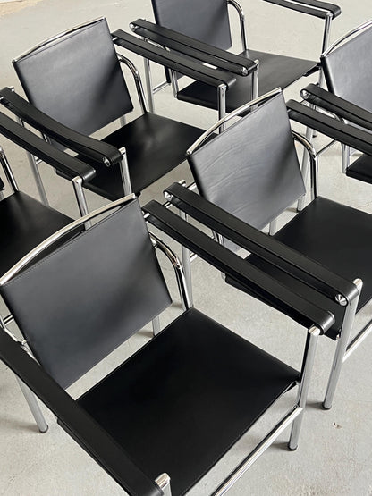 Vintage Lounge Chair im Stil von 'LC1' von Le Corbusier, Schwarz Leder