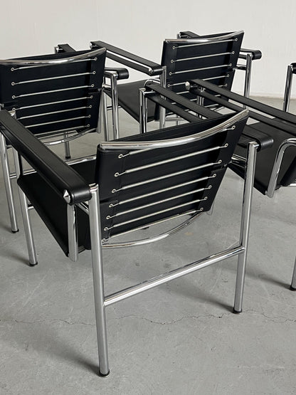 Vintage Lounge Chair im Stil von 'LC1' von Le Corbusier, Schwarz Leder
