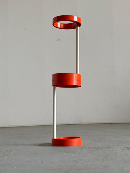Vintage Regenschirmständer, orange und weiß, Mid-Century Modern 1970er
