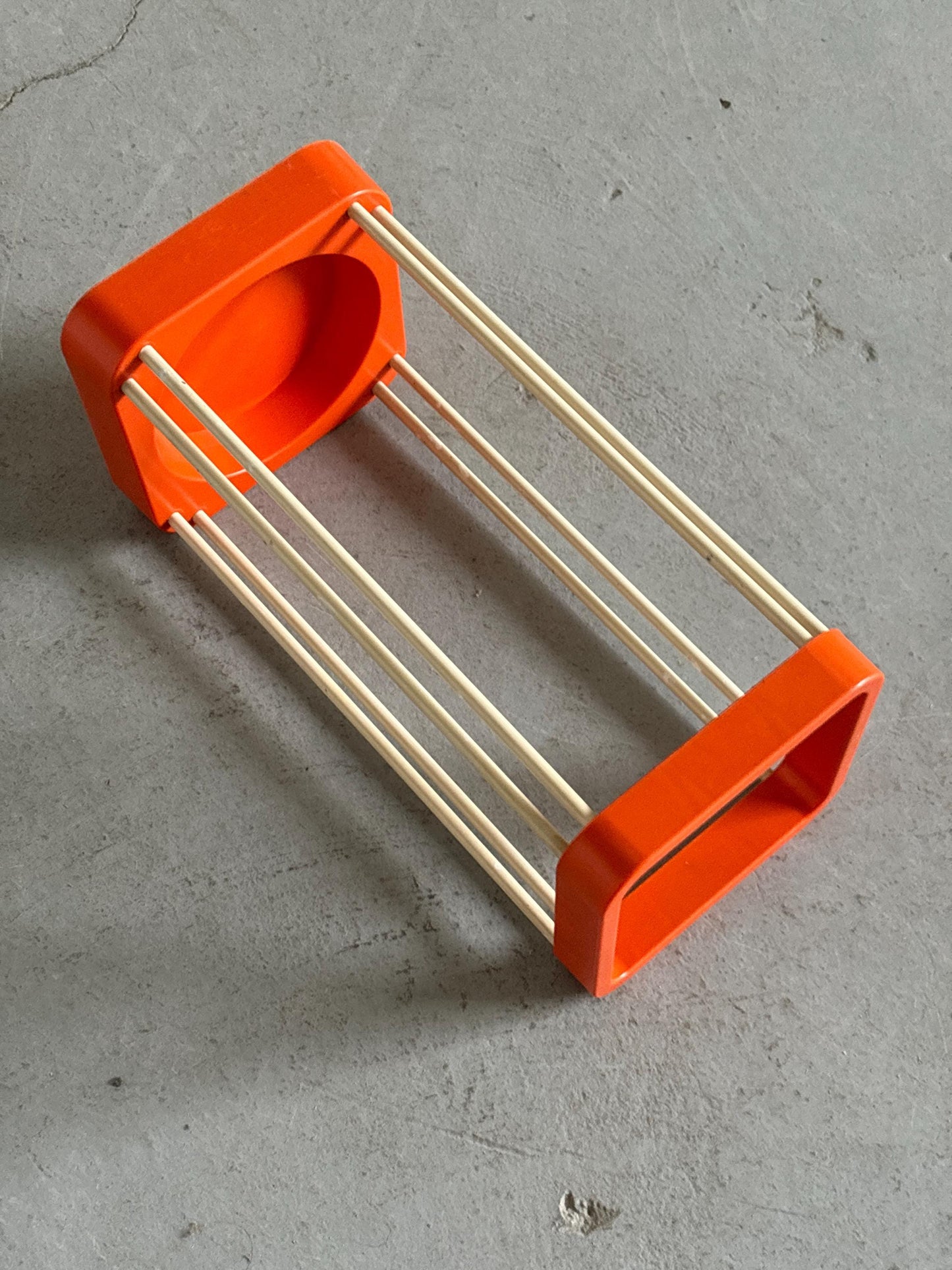 Vintage Regenschirmständer Space Age Orange Weiß 1970er