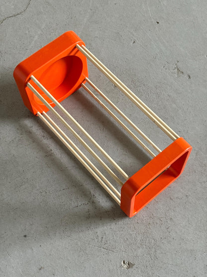 Vintage Regenschirmständer Space Age Orange Weiß 1970er