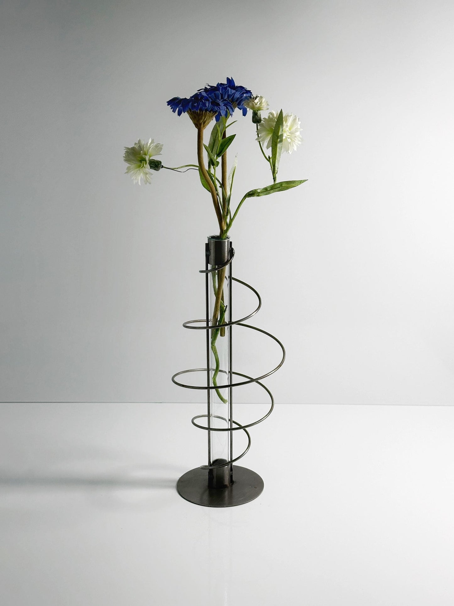 Vintage Postmodern Glas Metall Solifleur Blumenvase Memphis Milano 1990 Deutschland