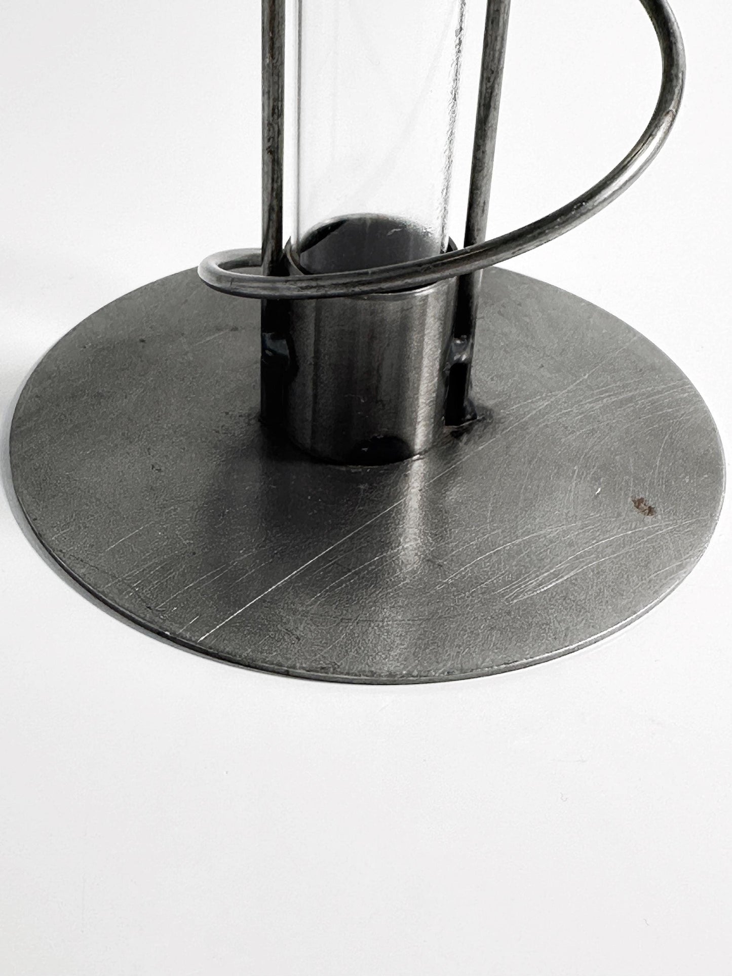 Vintage Postmodern Glas Metall Solifleur Blumenvase Memphis Milano 1990 Deutschland