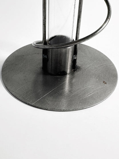 Vintage Postmodern Glas Metall Solifleur Blumenvase Memphis Milano 1990 Deutschland