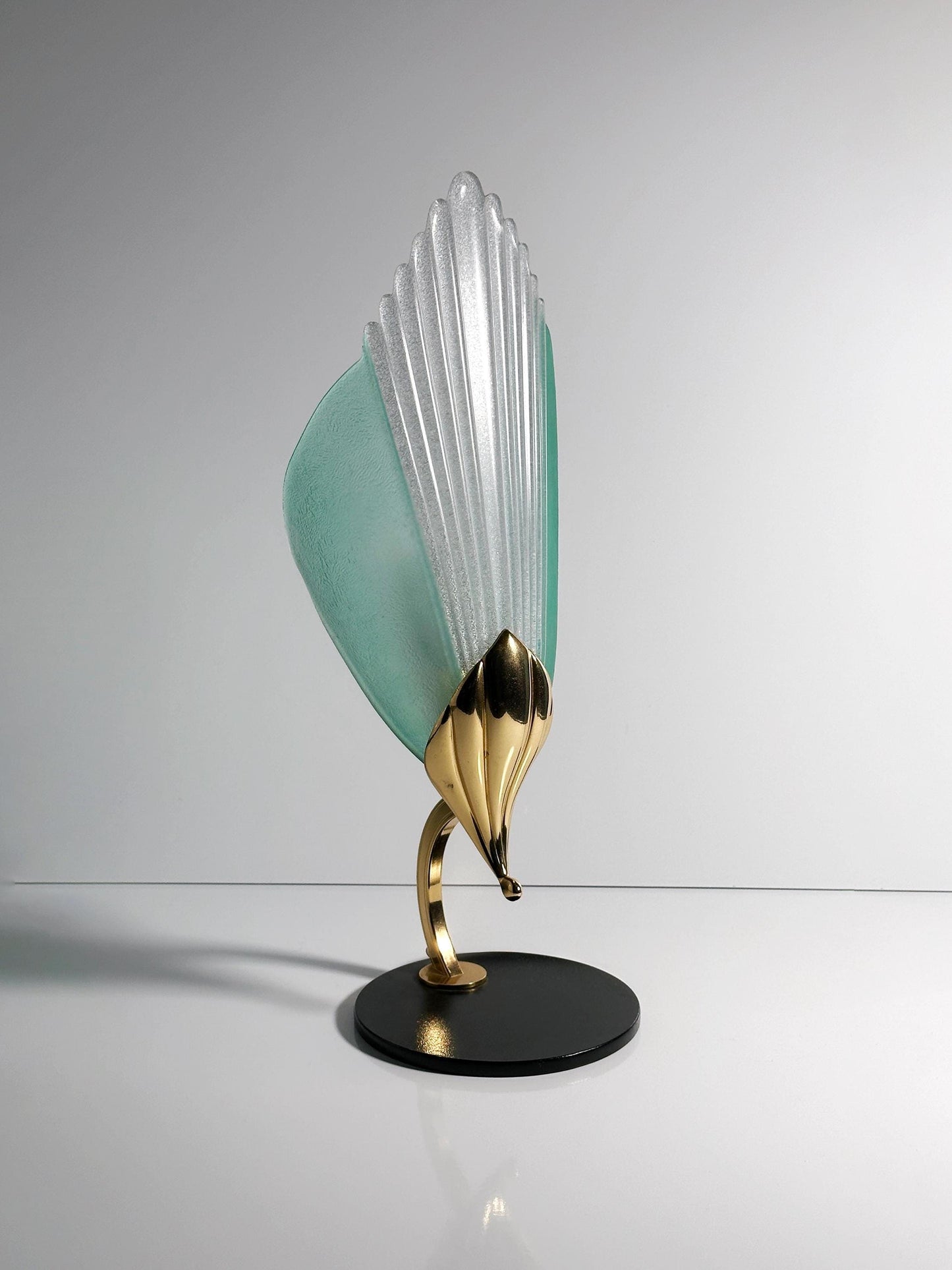 Vintage Murano Table Lamp Glass Brass by Barovier Toso Set of 2