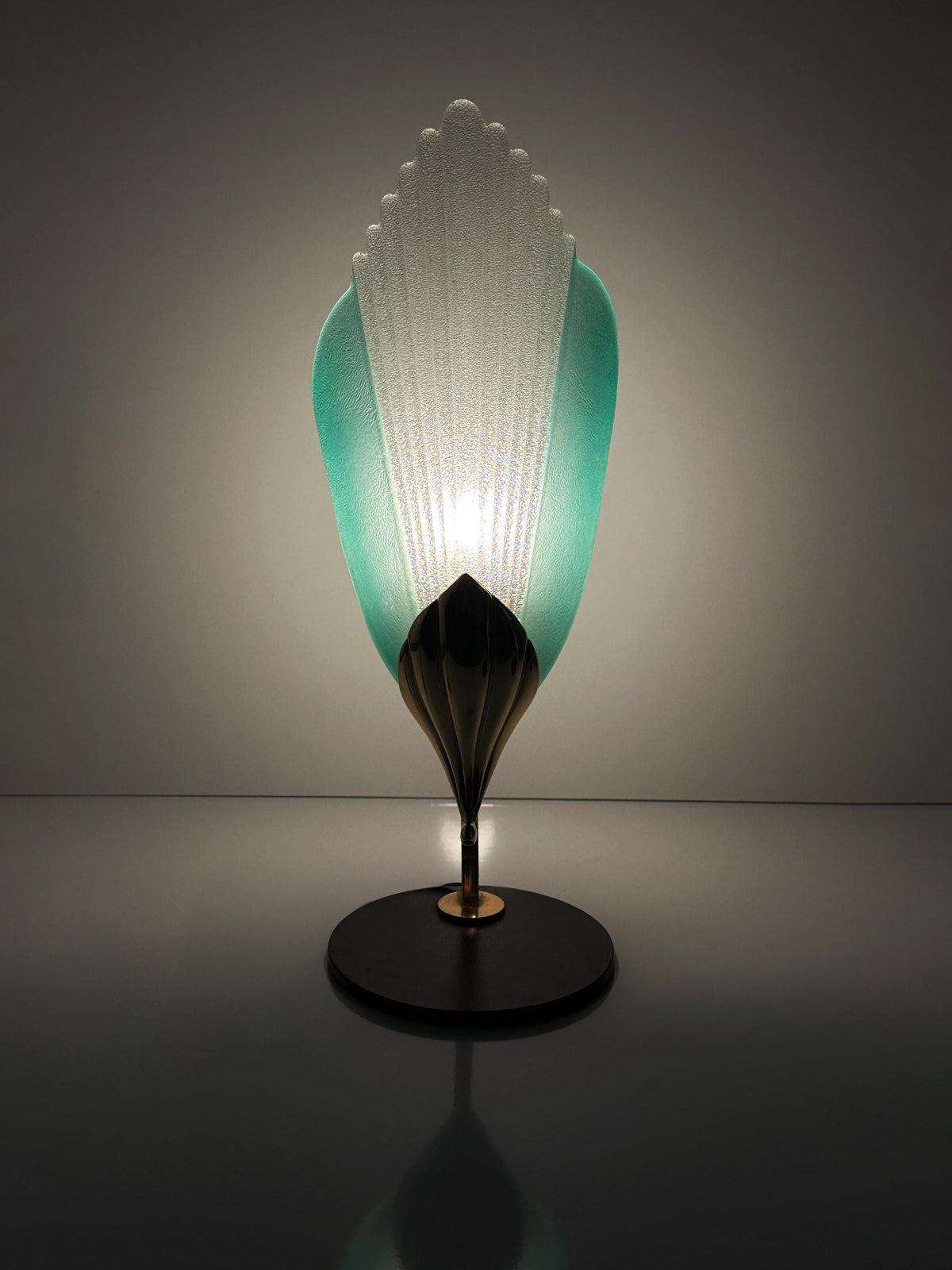 Vintage Murano Tischlampe Glas Messing von Barovier Toso Set von 2