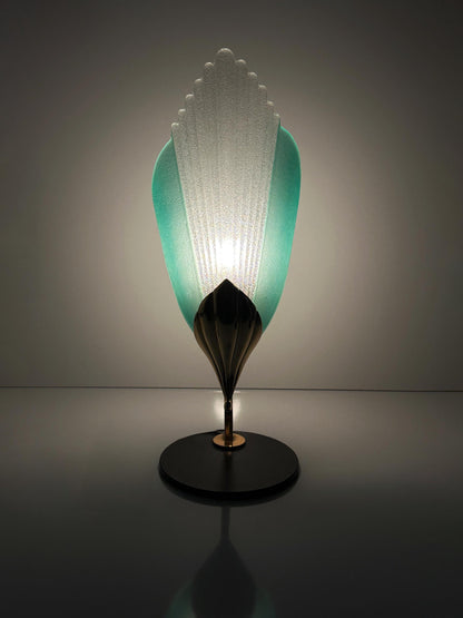Vintage Murano Tischlampe Glas Messing von Barovier Toso Set von 2
