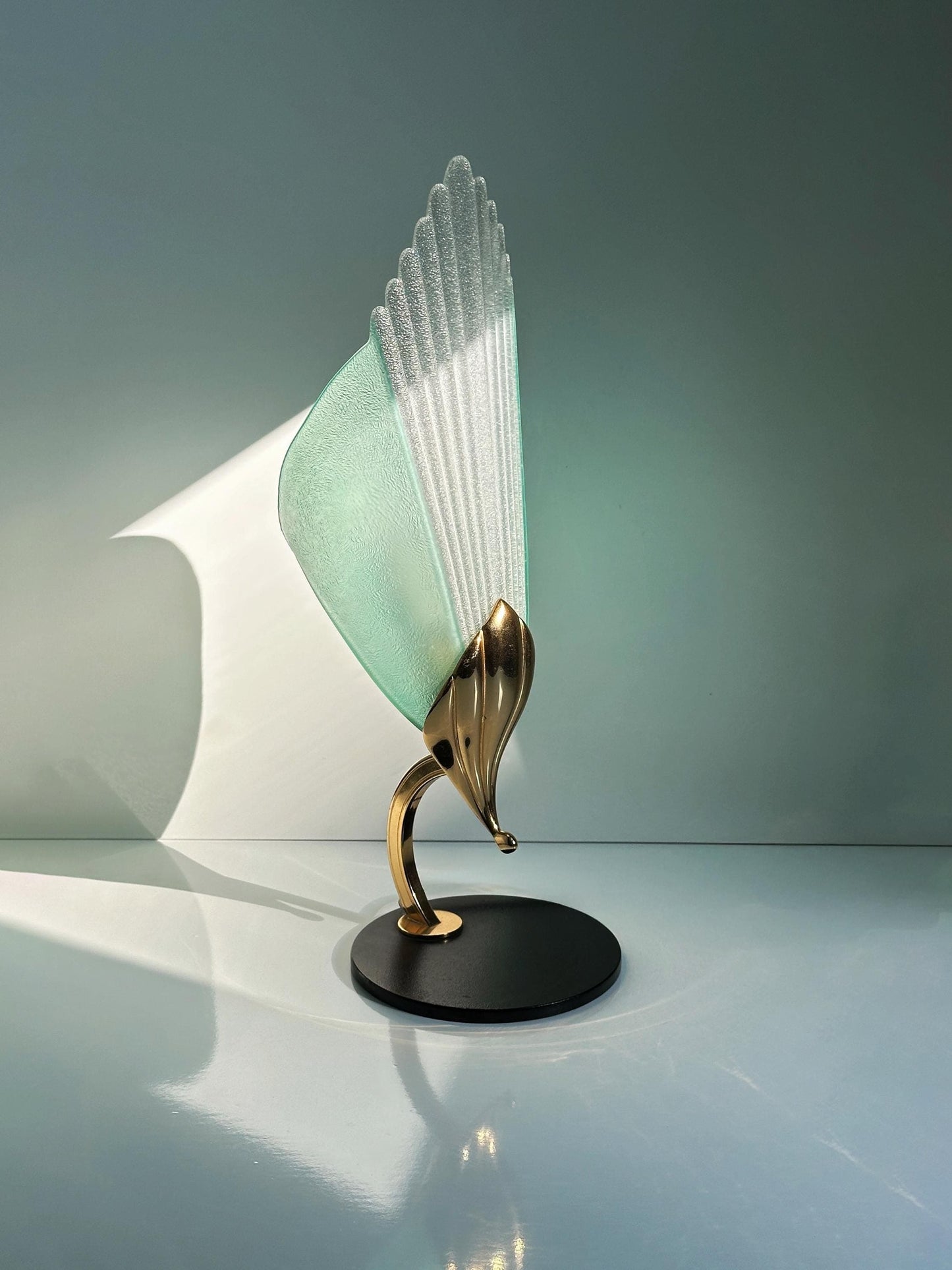 Vintage Murano Table Lamp Glass Brass by Barovier Toso Set of 2