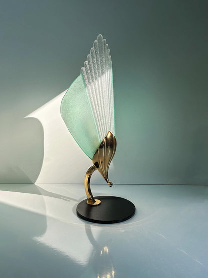 Vintage Murano Table Lamp Glass Brass by Barovier Toso Set of 2