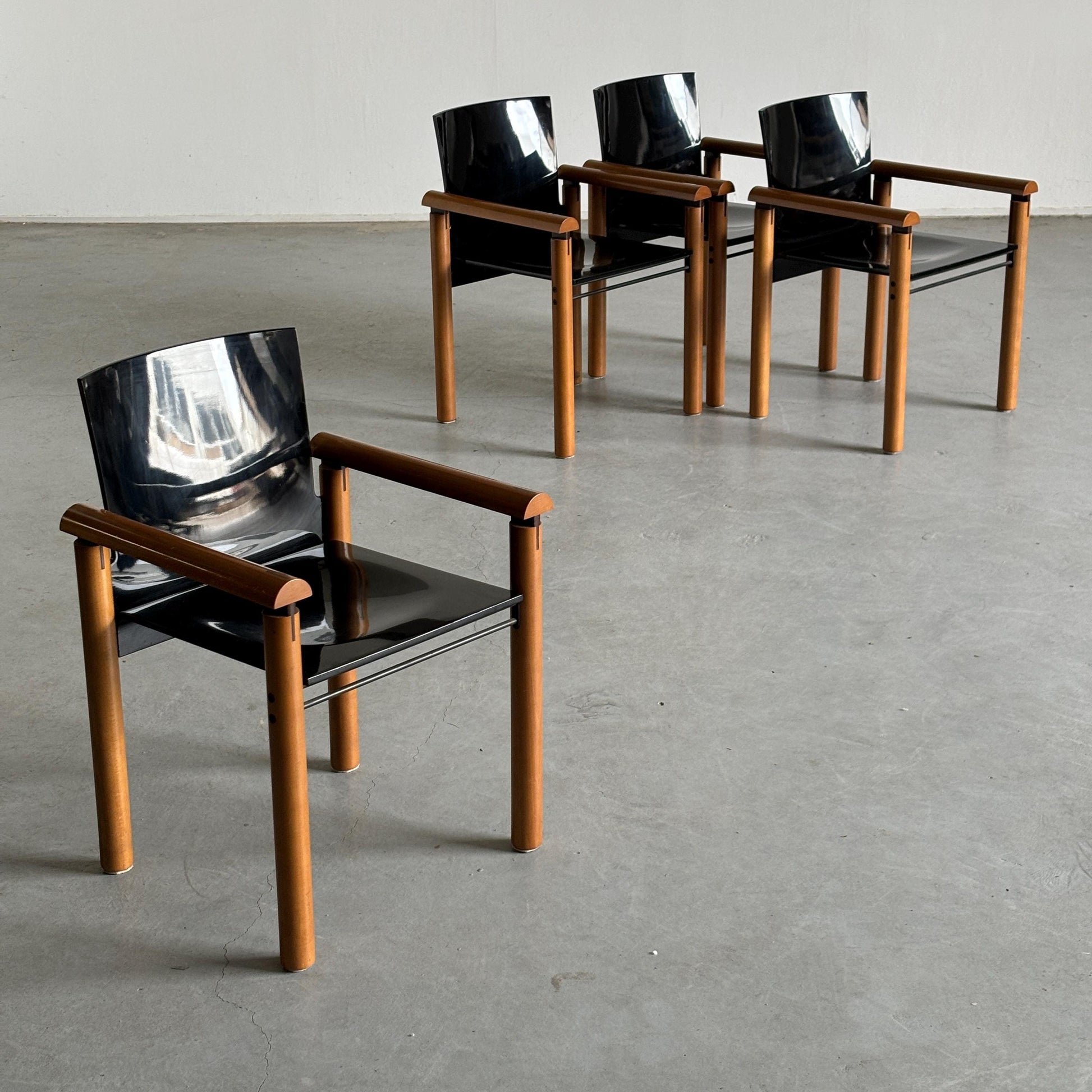 Vintage Armlehnstuhl Holz von Artelano 1970er Italien